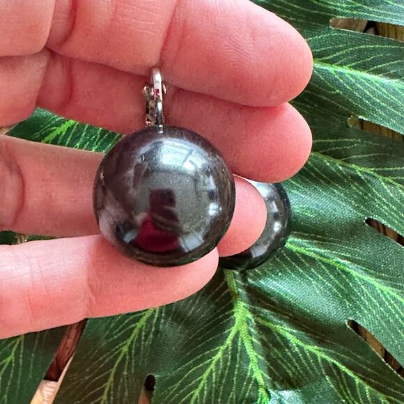 BOGO FREE CLIP ON DISCO BLACK BALL EARRINGS - Picture 2 of 6